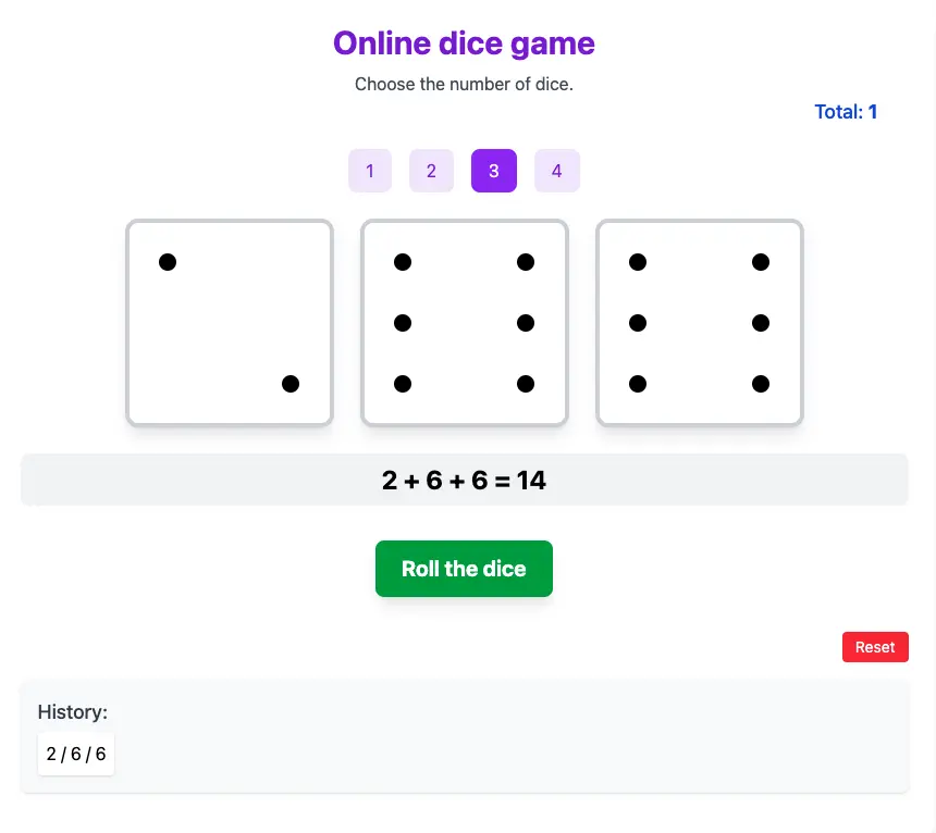 Roll a Dice! Online Random Dice!